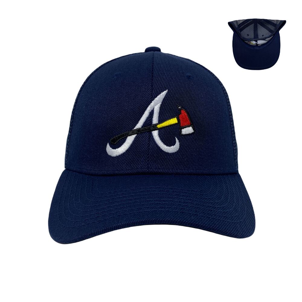 Atlanta Axe Trucker Hat in Navy Blue